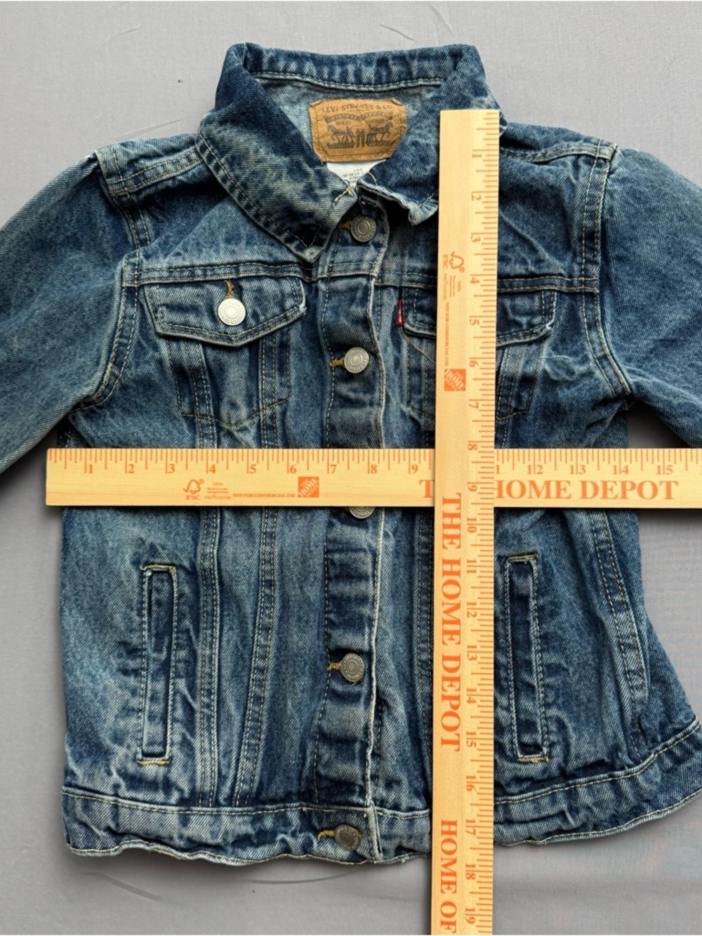 Levi's Blue Denim Basic Jacket Kids L/G 12-13 YRS Button Front Unisex - Picture 7 of 7